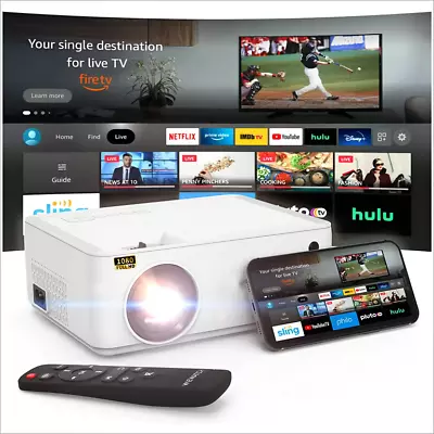 4K FHD Mini LED Projector 15000LM WiFi Bluetooth Smart Home Theater Cinema HDMI • $41.89