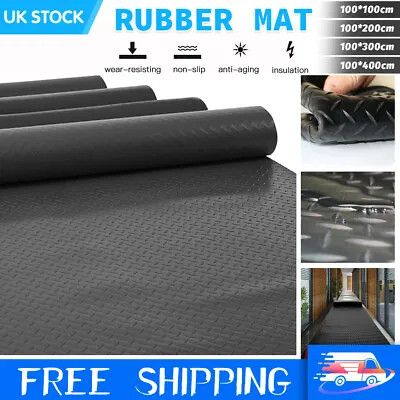 £38.59 • Buy Extra Thick Rubber Garage Flooring Matting Rolls Non-slip Diamond Checker Plate