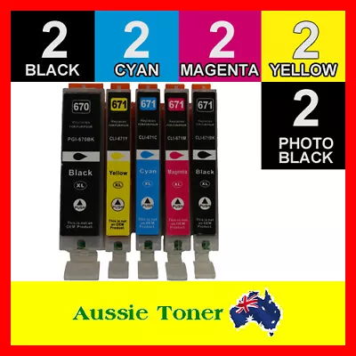 10x Ink Cartridge For Canon PGI 670 CLI 671 XL Pixma MG5765 MG5766 MG6860 MG6865 • $17.40