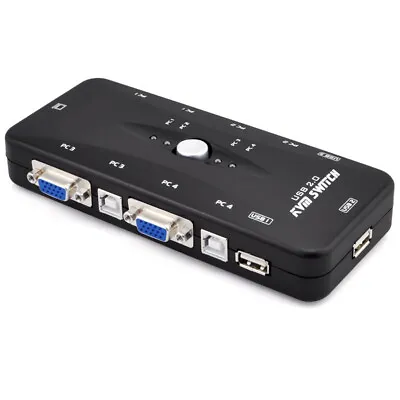 USB 2.0 KVM Switch 4 Port For Mouse Keyboard HUB VGA Monitor Sharing • $64.95
