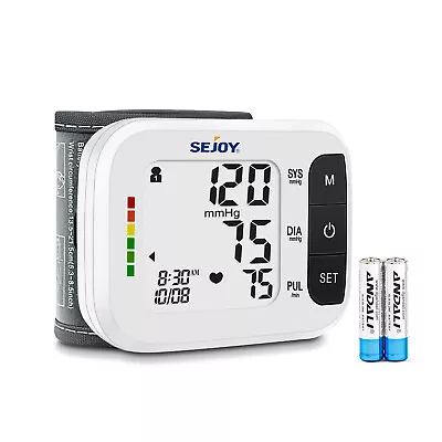 SEJOY LCD Digital Wrist Blood Pressure Monitor BP Cuff Gauge Automatic Machine • $24.79
