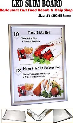 Aluminium Menu Box Board A2 LED Slim  Sign Restaurant Take Away High Quality • £130