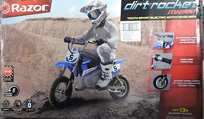 Razor MX350 Dirt Rocket 24V Electric Youth Motocross Bike Blue-Box Damage • $379.95