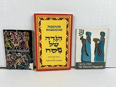 Lot Of 3 Books Passover Haggadah Pesach Seder Ed Rabbi Goldberg 1966 Hebrew • $13.88