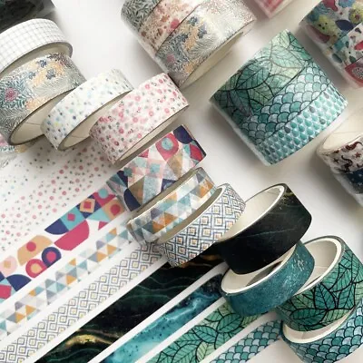 $4.29 • Buy 3 Simple Washi Tapes Set | Geometry | Flow Gold | Floral|Green|Blue|Starry Night