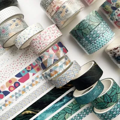 3 Simple Washi Tapes Set | Geometry | Flow Gold | Floral|Green|Blue|Starry Night • $4.29