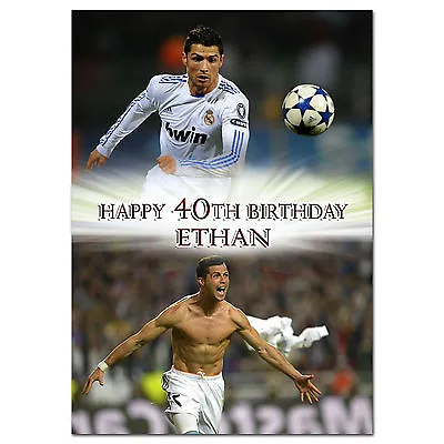 G029 Large Personalised Birthday Card Custom Made For Any Name Cristiano Ronaldo • £4.50