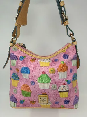 DOONEY & BOURKE NWT Pink Cupcake Print Lucy Hobo W/ No Pockets Purse • $102.19