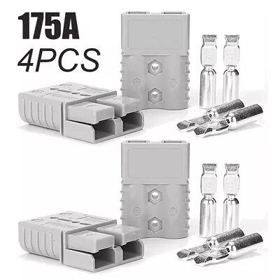 FOR ANDERSON Plug CABLE TERMINAL BATTERY POWER CONNECTOR 175 AMP-600V Silver 4x • $25.97