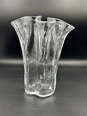 Muurla Finland Handkerchief Ruffle Vase Freeform Scandinavian Art Glass 7.5” • $59.95