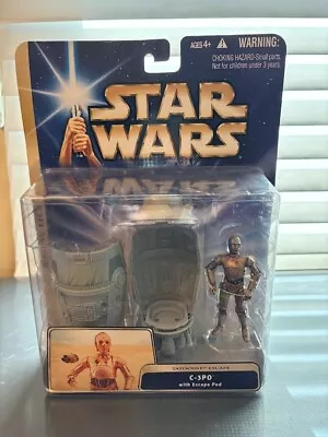 STAR WARS The Saga Collection C-3PO With Escape Pod Tatooine 2003 - NRFP NEW • $30