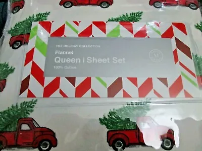 BNIP $140 Martha Stewart Printed Cotton Flannel 4-Piece Queen Flannel Sheet Set • $54.99