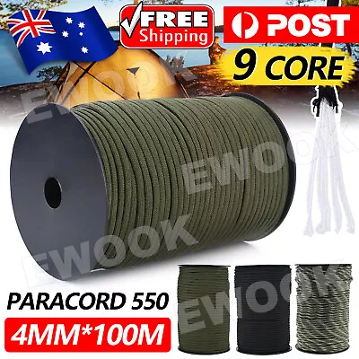 9 Strand Core Rope-100M 550 Paracord Parachute Cord Lanyard Mil Spec Type III • $16.95