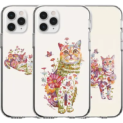 $16.95 • Buy Silicone Cover Case Flower Cat Kitten Cute Paint Style Sketch Art Pet Friend