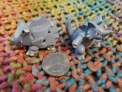 Vintage Pokemon Tomy Rhyhorn & Rhydon Miniature 1” Toy Figures. Good Pre-owned  • $66