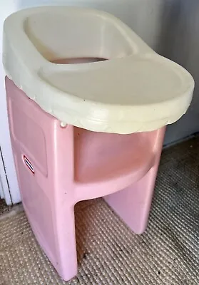 VINTAGE LITTLE TIKES Baby CHILD SIZE Play Toy HIGH CHAIR 24  TALL PINK WHITE • $32