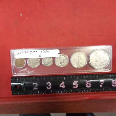 Vintage Early 1900's US Coins 6 Coin Silver Set In Plastic Case Peace Dollar • $75