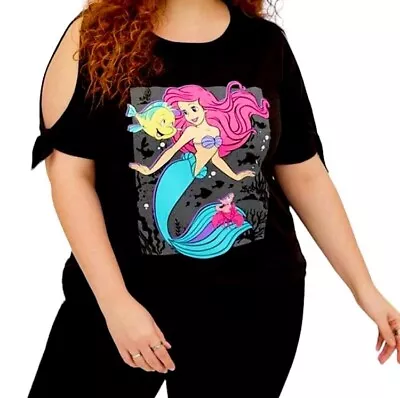 TORRID Disney Little Mermaid Cold Shoulder Top - Triblend Jersey Ariel  Size 3X • $33.99