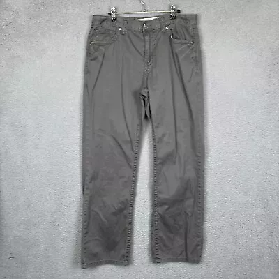 BKE Casuals Pants Mens 34R Gray Tyler Straight Leg 100% Cotton Outdoor 35x32 • $34.77