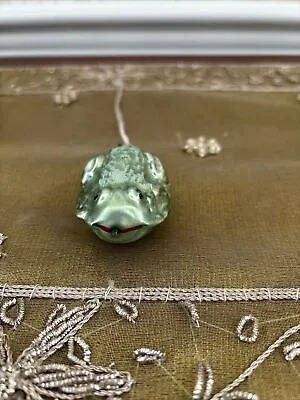 VTG Inge Glas Frog Ornament Blown Glass Toad Lying Down West Germany Green 3  • $20
