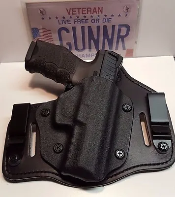 IWB & OWB TUCKABLE HYBRID HOLSTER KYDEX & BRIDLE LEATHER - The  Dual Function  • $54.80