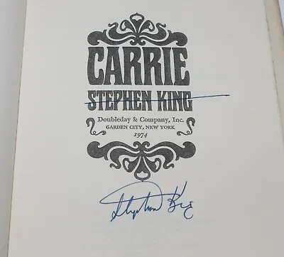 £8087.66 • Buy Stephen King Signed 'carrie' 1st/1st First Edition Printing Book P6 Beckett Coa