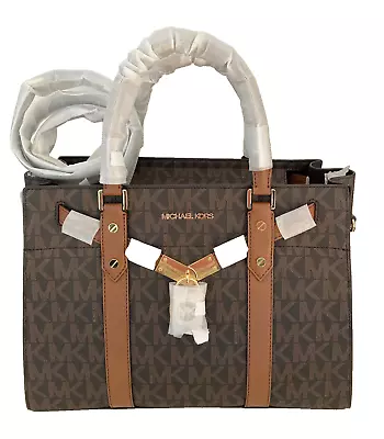 NWT Michael Kors Nouveau Hamilton Signature Satchel/Shoulder Bag Brown $398 • $189.99