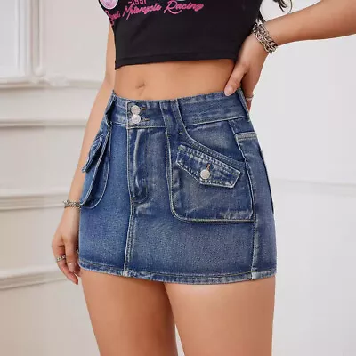 Half Skirt New Fashion Casual Denim Skirt With A Utility-style Trendy Denim • $35.35