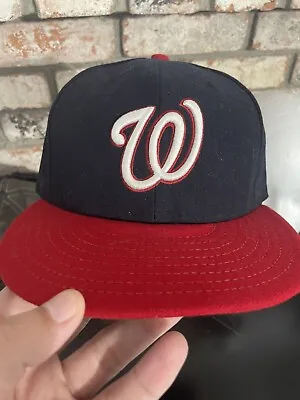 Washington Nationals New Era 59fifty Navy With Red Bill Hat / Cap 7 1/4 • $11.99