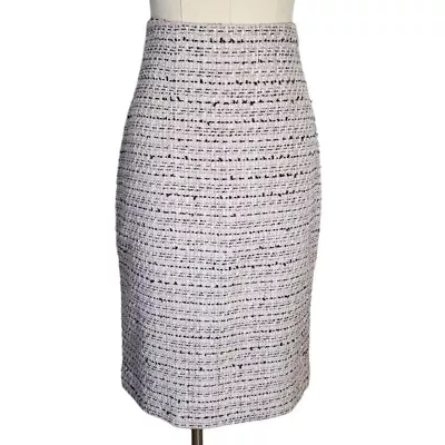 Karl Lagerfeld Paris Suits Pink Black Metallic Tweed Pencil Skirt Women’s Size 8 • $35