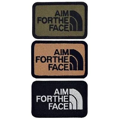 Aim For The Face Morale Patch  -3PC Bundle - 3 X 2 Inch Hook Fastener • $14.95