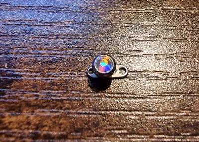 £3 • Buy Titanium AB Rainbow Crystal Microdermal Attachment 1.2 Mm Thread 4 Mm Diameter 