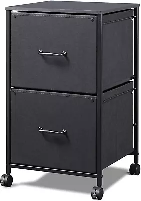 DEVAISE 2 Drawer Mobile File Cabinet Rolling Printer Stand Fabric Vertical Fil • $73.32