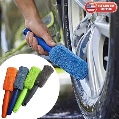 Car Wheel Brush Microfiber Wheel Rim Wash Sludge Dirt Cleaner Detailing  Tool • $9.99