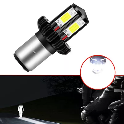 1x 4sides BA20D H6 COB LED Bulb Hi/Lo Light Motorcycle Moped ATV Headlight White • $9.86