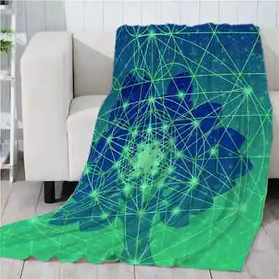 Grid Transformation Line Light 3D Warm Plush Fleece Blanket Picnic Sofa Couch • $56.05