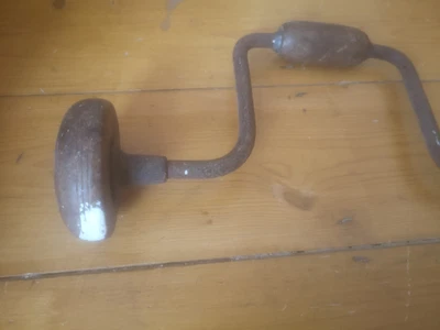 £10 • Buy Vintage Hand Brace Drill Auger Wood Knob & Handle.