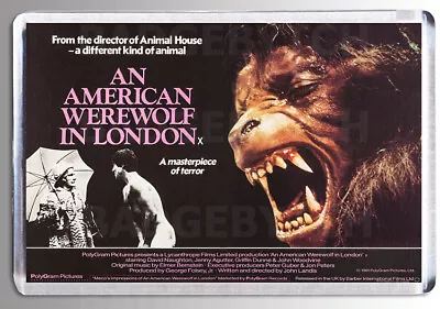 £2 • Buy AN AMERICAN WEREWOLF IN LONDON - UK 'QUAD' Movie Poster LARGE FRIDGE MAGNET!
