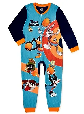 Space Jam Pajamas Union Suit One Piece Tune Squad Boys 4 5 6 8 10 12 Bugs Bunny • $15.53