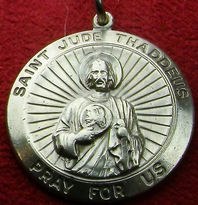 Carmelite Nun's Vintage 10 GRAMS Sterling Impossible Lost Causes St. JUDE Medal • $74.99