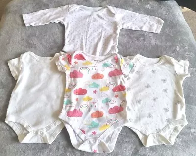 4 X Baby Girl Vest Nutmeg TU F&F Cream Koala Clouds Rainbow 3-6 Months Summer • £3