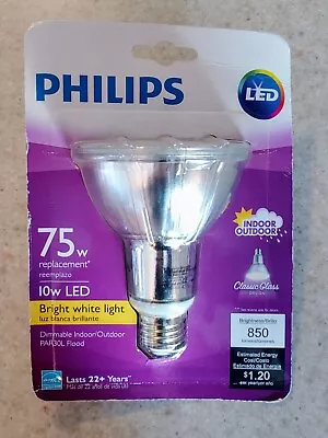 Philips LED 75w Dimmable Indoor/Outdoor PAR30L Flood Light Bulb E26 Medium Base • $18.98