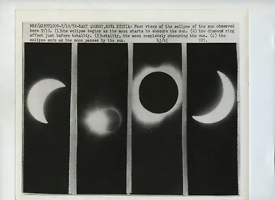 Solar Eclipse Four Stages From East Quoddy Nova Scotia 1972 Press Photo • £10