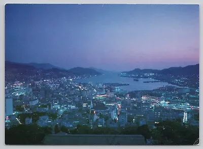 Nagasaki Japan City At Night Birds Eye View Vintage Postcard • $6.39