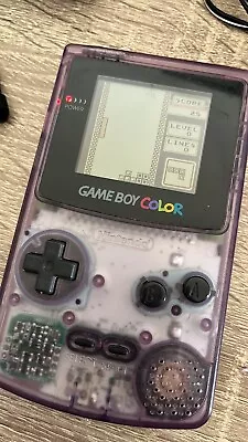 Nintendo CGB-001 Game Boy Color Handheld System - Purple & Games • £26