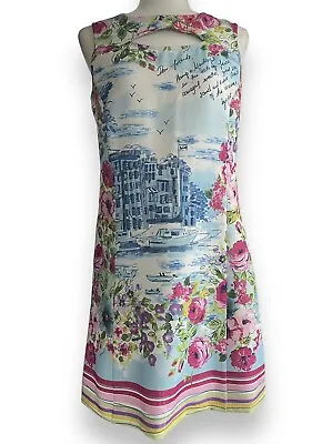 Gabby Skye Dress Sleeveless Women's Sheath Floral Boats Keyhole Design Size 6 • $34.99