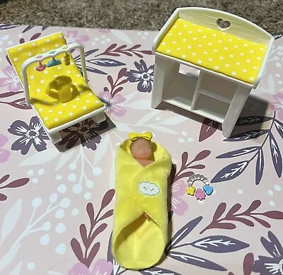 RARE Zuru My Mini Baby NEW Yellow Bouncer Changing Table & Baby SOLD OUT • $25