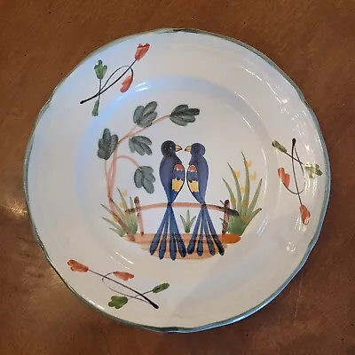 Vintage Two Blue Love Birds Hand Painted In France Plate • $15