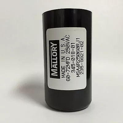 60-72uf 250VAC Motor Start Capacitor Suits 240VAC Motors MSA4R25060RJ1 60-72mfd • $40