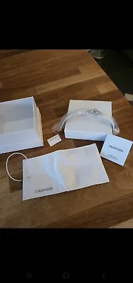 £20 • Buy Calvin Klein White Leather And Silver Bracelet . BNWT 